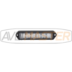 Led Strobe Light Amber ALU 6x3w=18w 12-24v 132x28x17 ECE-R65