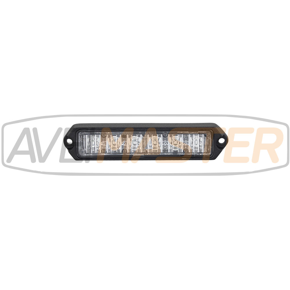 Strobo Flash LED Naranja ALU 6x3w=18w 12-24v 132x28x17 R65