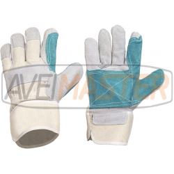 Luvas em croute branco e verde G2201  - Tamanho 10