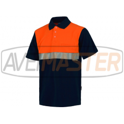 Polo manga Corta c/cintas refl algodón Azul/Nar C3841-L