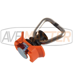Gancho Calha Aeronautica Laranja c/Argola Triang 1600kg INOX