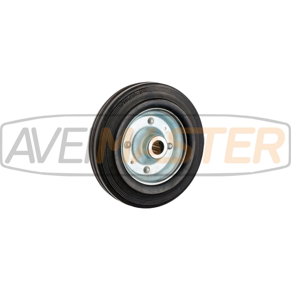 Roda Borracha Centro Metal 100x30x12-41 RA 100kgs Roda Borracha Centro Metal 100x30x12-41 RA 100kgs
