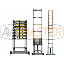 Escalera Aluminio Telescópica 3800mm c/Bat y base apoyo