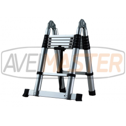 Escalera Aluminio Telesc 3 Posiciones 3800mm c/base apoyo