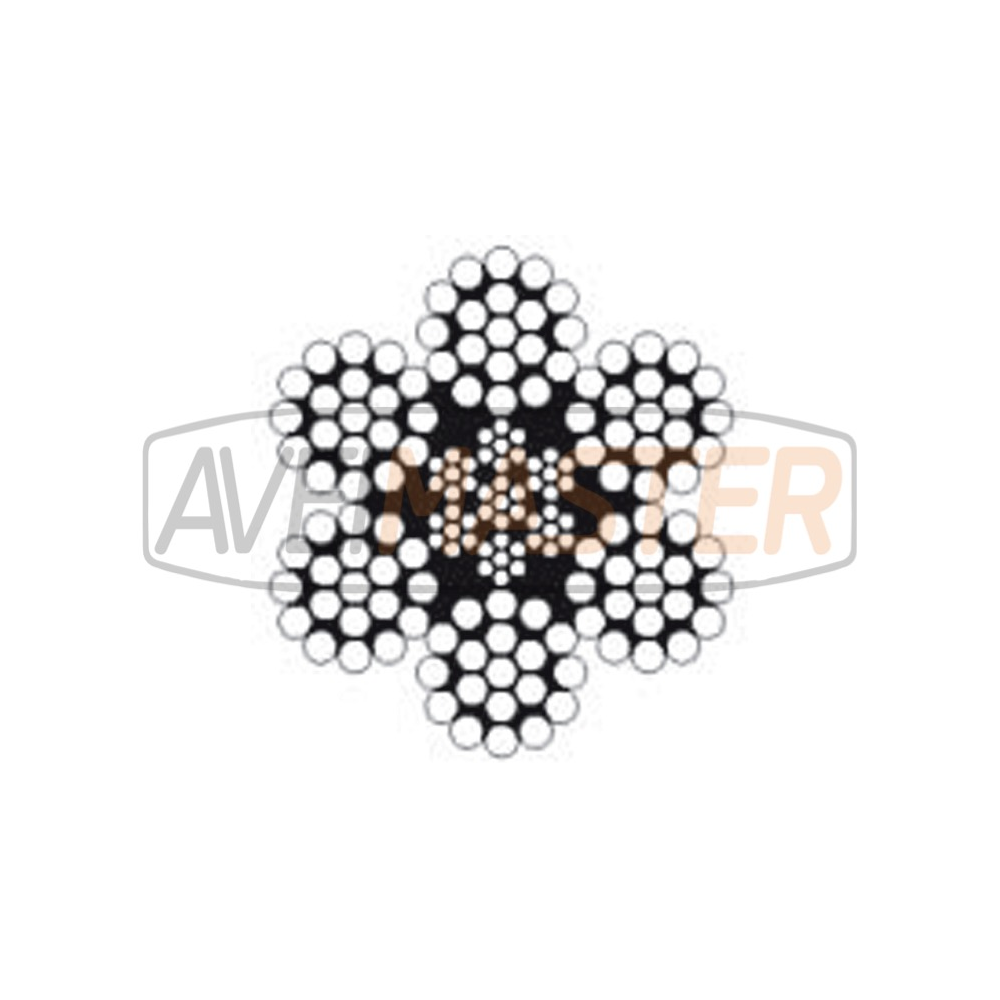 Steel Wire Rope Galvanized 6x19 + IWRC - 4mm Steel Wire Rope Galvanized 6x19 + IWRC - 4mm